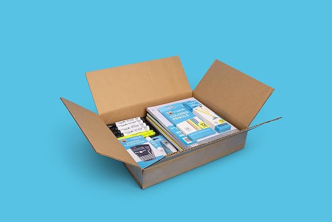 Blue Summit Middle School Supplies Kit, 6th and 7th Grade School Supplies Set, Unique Bundle Includes Calculator, Bulk 49 Piece Box
