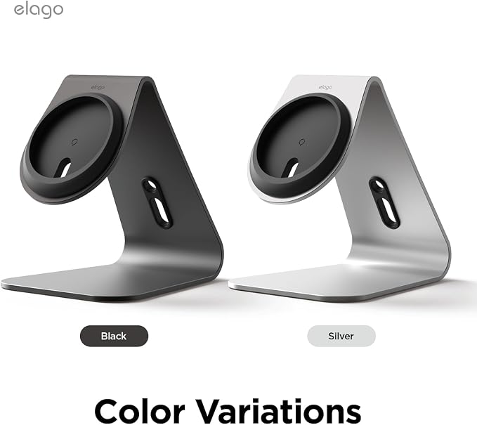 elago MS4 Charging Stand for MagSafe Charger | Aluminum Stand for iPhone Series Designed for iOS17 Standby Mode (Cable Not Included) (Black)