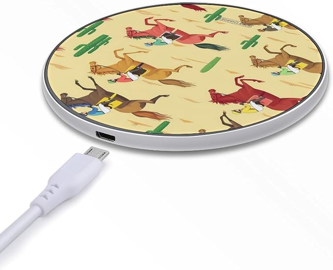 Horse Racing Wireless Charger SlimWireless Charging Pad Anti-Slip Charger Mat for Men Women