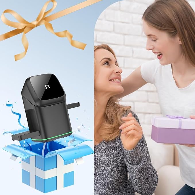 3-in-1 Wireless Charger-Wireless Multi-Device Charging Touch Pop-up Charging 2025 New Multi-Device Touch Pop-Up Charging Station Auto Rotation Magnetic Charging Stand (Black)
