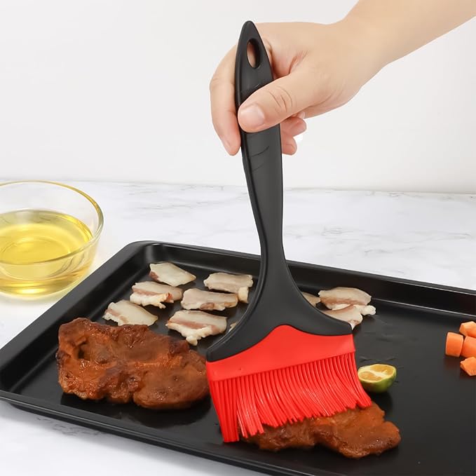Realand Extra Large Silicone Basting Pastry Brush, 3.9in Wide Heat Resistant Silicone Basting Brush for Cooking Baking Grilling and Spreading Oil BBQ Sauce Butter Marinade, Dishwasher Safe, 3Pcs