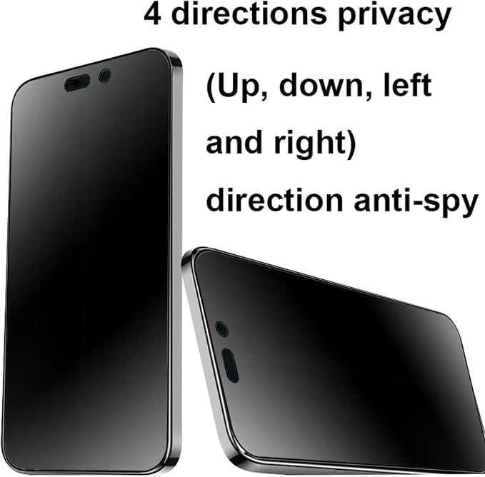 2 Pack 360 Degree Anti-glare Privacy Screen Protector for iPhone 16 Pro/iPhone 17 Matte Anti-Spy 4 Direction Soft Film 6.3 inch