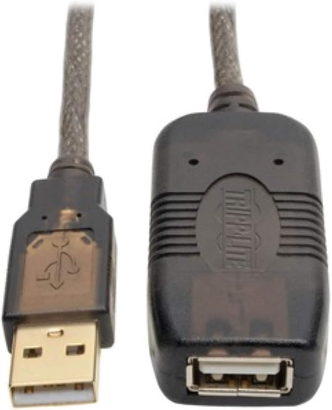 Tripp Lite Active USB 2.0 Extension Cable USB-A M/F 25ft 25' 7.6M (U026-025) Black