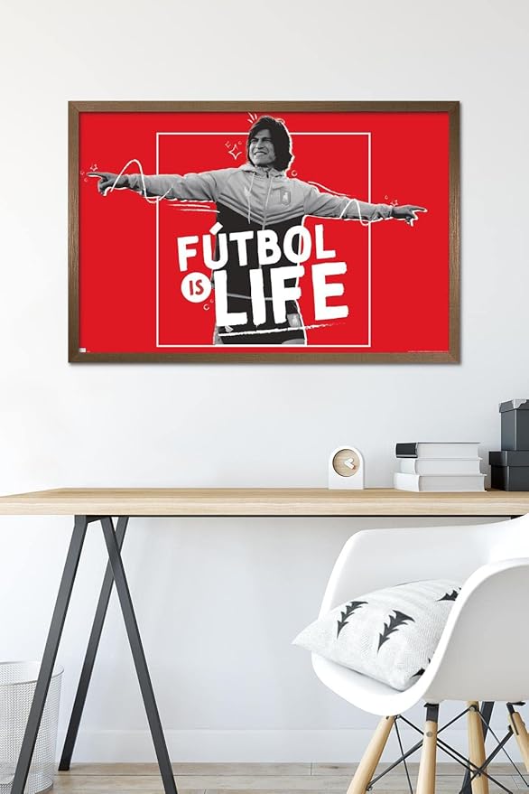 Ted Lasso - Futbol is Life Wall Poster, 34L" x 22.4W", Bronze Framed Version