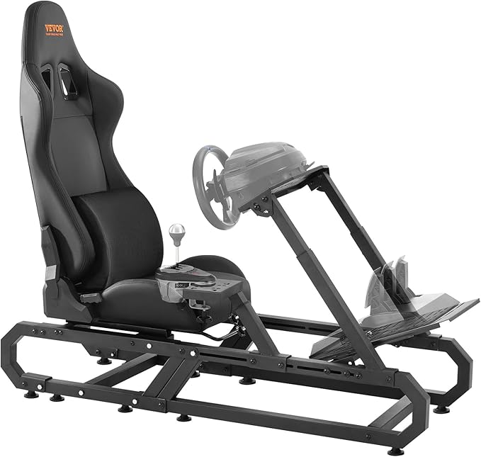 VEVOR Gaming Racing Wheel Stand, Compatible with Logitech G923/G920/G29 & Thrustmaster T248P, Heavy-Duty Adjustable Steering Wheel Stand Cockpit, 330 lbs Capacity, Compact for Sim Racing
