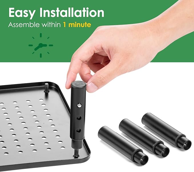 DOLALIKE 2 Pack Desktop Riser, 3 Height Adjustable Monitor stands for 2 Monitors, PC, Computer, Printer, iMac, Desktop Monitor Stand with Ventilated Platform for Airflow