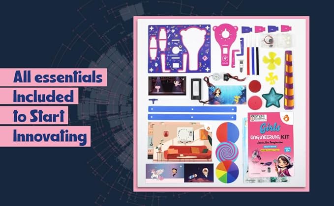 Butterfly EduFields 100+ STEM Projects | Girls Mini Engineering Kit for Ages 8 10 12 15 Years | Ultimate DIY Science Experiments for Kids | Educational Engineering Toys Best Birthday Gift idea