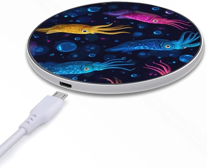 Colorful Squid Ocean Animal Wireless Charger Portable Charging Pad | LightweightAll Smartphone