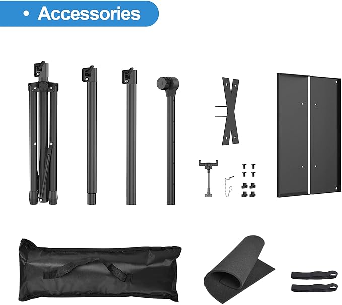 Projector Stand - Adjustable Height 22 to 63 Inches, Tripod for Laptop & Projector, Outdoor Movies