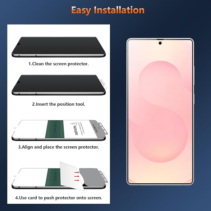 Matte TPU Screen Protector for Samsung Galaxy S25 Plus (Not Glass) | Anti Glare Fingerprint Unlock Flexible Film Bubble Free Easy Installation 3 Pack