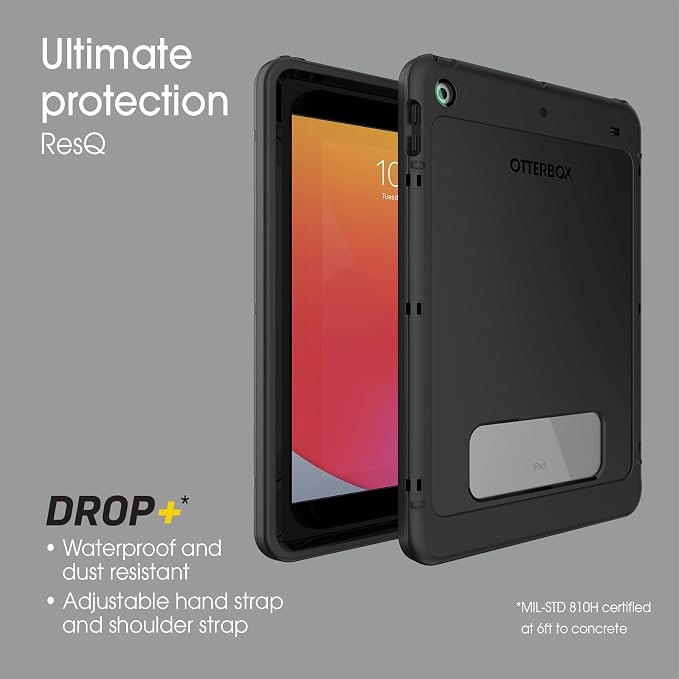 OtterBox ResQ Series Case for iPad 7th 8th & 9th Gen (10.2 Display - 2019 2020 & 2021 Version) - Non-Retail/Ships in Polybag - Black