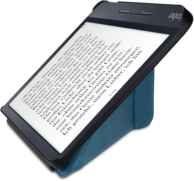 kwmobile Cover for Kobo Libra H2O Case - Slim PU Leather eReader Cover with Stand and auto Sleep funktion - Dark Blue