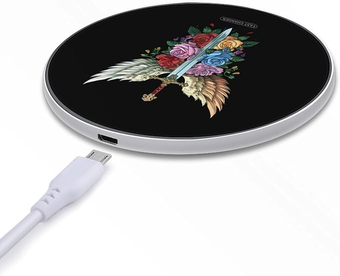 Knighthood Winged Sword Wireless Charger SlimWireless Charging Pad Anti-Slip Charger Mat for Men Women
