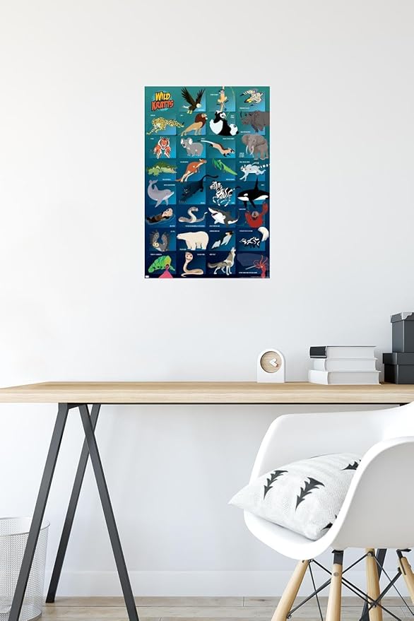 Wild Kratts - Grid Wall Poster, 22.4L" x 14.7W", Premium Poster & Mount Bundle