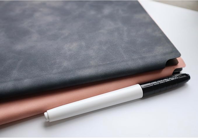 Portable Small Dry Erase Board Whiteboard Notebook Handheld, Reusable White Board Dry Erase Notebook for Desk, at Home Office Study Essentials-9.5" x 6.6" (Black)