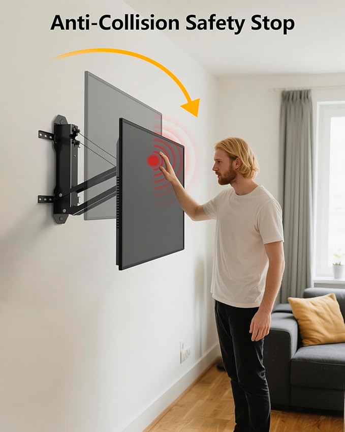 FORGING MOUNT Motorized Fireplace Pull Down TV Mount with Remote for 32-85" TVs, Electric Above Fireplace TV Wall Mount with Height Adjustable, Swivel,Tilt, Holds 88 lbs Max VESA 600x400