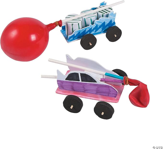 Fun Express DIY Steam Car Craft Kits Makes 10 - STEM Toys Science Kits for Kids Age 5-7 8-12 | Educational Engineering Building Kit for Boys | Hands-On Learning & Education Toys for Science Projects