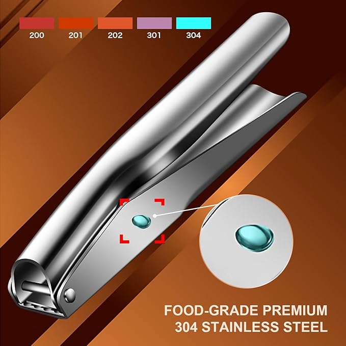 KAITION Stainless Steel Garlic Press, Garlic Crusher, Dishwasher Safe