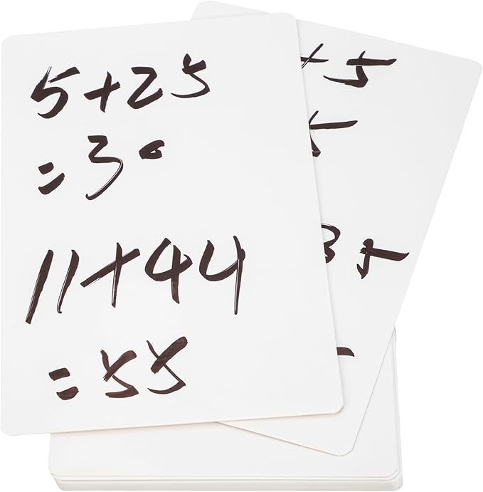 Mr. Pen- Dry Erase Index Cards, 5" x 8", 20 pcs, White, Large, Laminated, Whiteboard Cards for School, Work, Housework, Erasable Flashcards