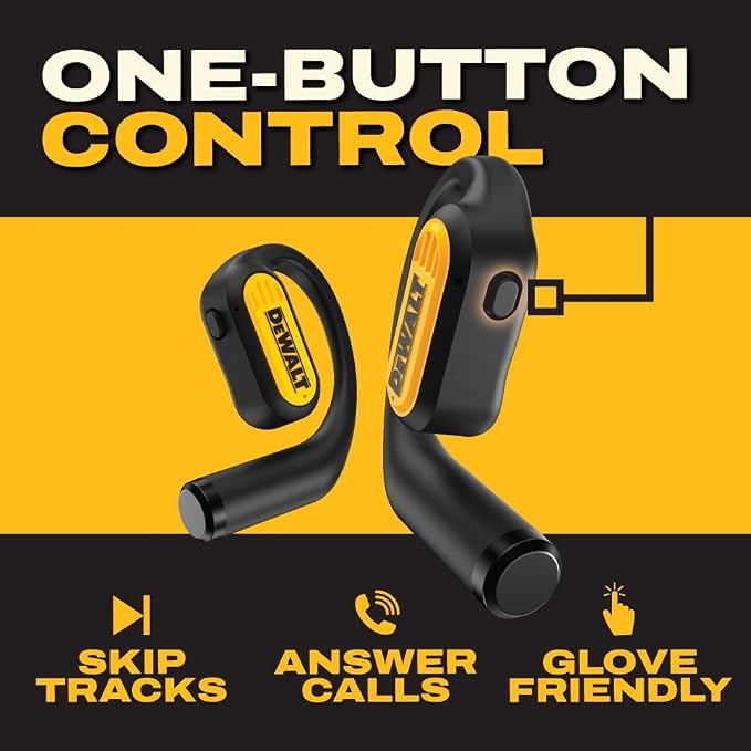 DEWALT Heavy Duty Magnetic Wireless Charging Stand w/USB Ports Open Ear Headphones Bundle