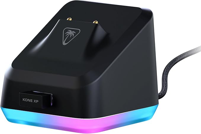 Turtle Beach Kone XP Air Wireless RGB Gaming Mouse, 19000 DPI Optical Sensor, 100-hour Rechargeable Battery & Charging Dock, 29 Programmable Inputs, Ergonomic Design, Bluetooth, 4D Wheel – Black