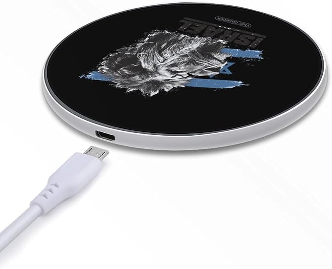 Lion of Judah with Israel Wireless Charger SlimWireless Charging Pad Anti-Slip Charger Mat for Men Women
