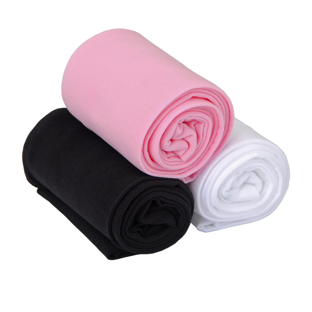 EVERSWE 3 Pairs Pack Girls Microfiber Tights Multiple Colors (White/Black/Pink, 2-4)