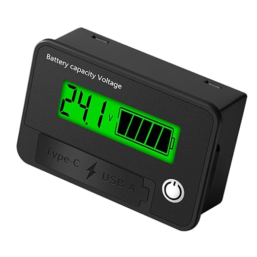 12V 24V Battery Capacity Indicators DC8-30V Leads Acid Lithium Voltages Tester Charging Levels Indicators Battery Capacity