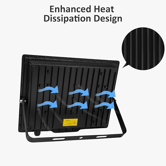 200W Flood Lights Outdoor,18000 LM Bright Work Light,6500K Daylight White LED Flood Light Outdoor, IP66 Waterproof Exterior Floodlight for Yard Garage Stadium 2 Pack