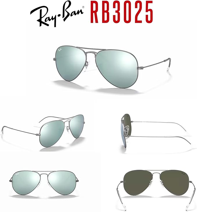 Ray-Ban RB3025 Metal Aviator Sunglasses For Men For Women +BUNDLE with ACCESSORY EYEWEAR KIT