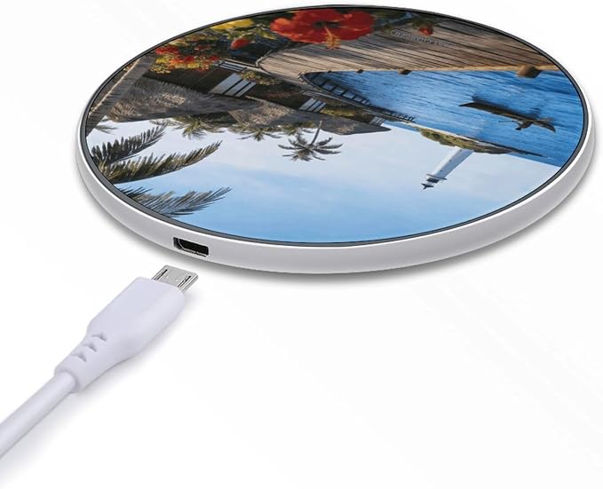 Coconut Breeze Water Residence Wireless Charger Portable 10W Fast Wireless Charging Pad Compatible with Phone Ultra-Thin Charging Station Lightweight Charger Mat for Travel Home Office Desk