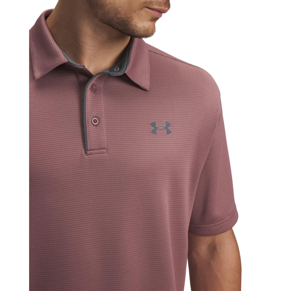 Under Armour Men's Tech Golf Polo, (651) Maroon Mist / / Pitch Gray, X-Large Tall