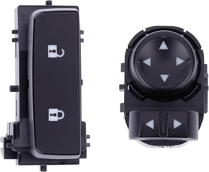 Power Window Control & Front Driver Side Mirror Switch & Door Lock Switch (3PCS) for 2007-2013 Silverado/Sierra 1500 2500 3500 HD. Replaces Part # 25789692 15804093 22883768