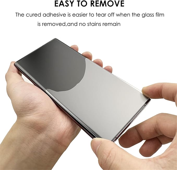 Galaxy Note 10 Plus Tempered Glass Screen Protector UV Set - 3 Pack Scratch Repair Fingerprint-ID Compatible Sensitive Touch Full Coverage Without Black Edges