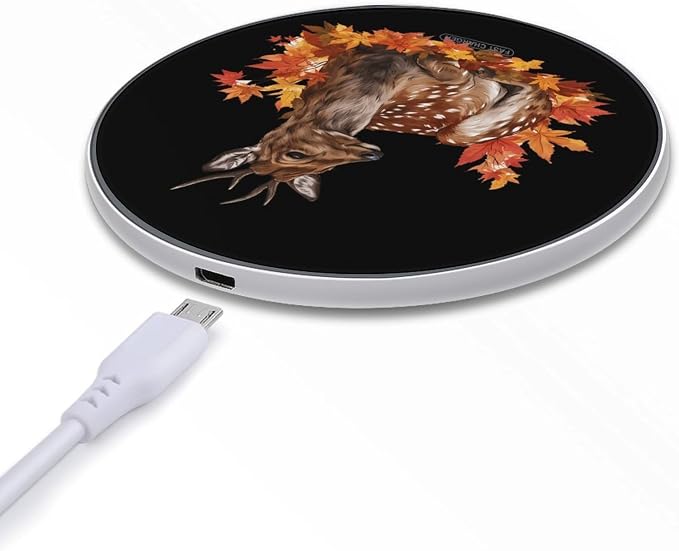 Fawn-Deer Maple Leaf Wireless Charger Portable Charging Pad | LightweightAll Smartphone