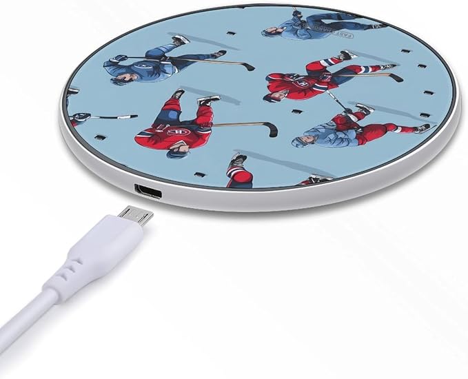 Ice Hockey Player Sports Wireless Charger Portable Charging Pad | LightweightAll Smartphone