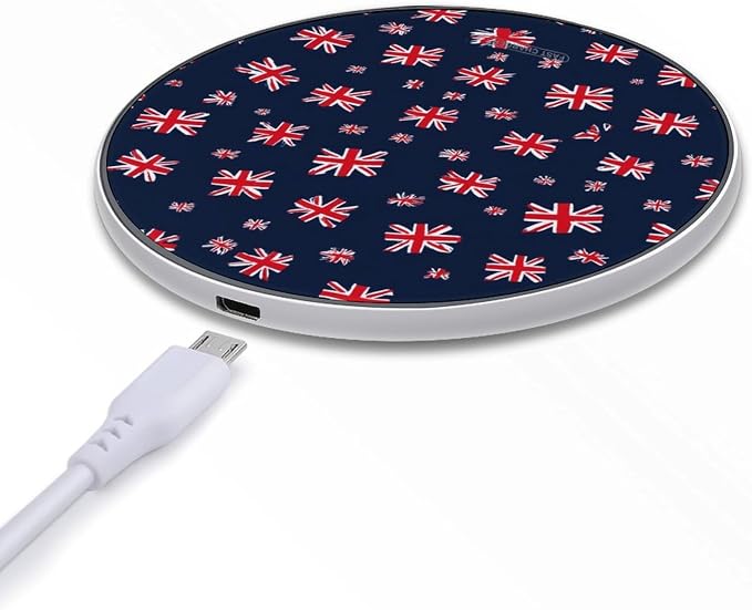UK Flag Great Britain Flag Wireless Charger SlimWireless Charging Pad Anti-Slip Charger Mat for Men Women
