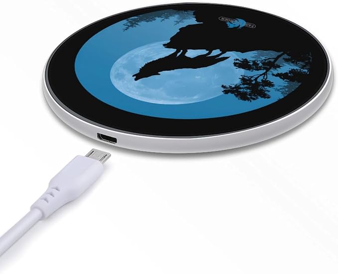 Moon Howling Wolf Wireless Charger Portable Charging Pad | LightweightAll Smartphone