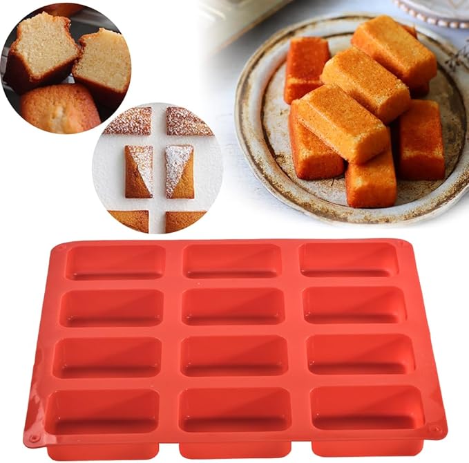 ionEgg Silicone Loaf Pan, Non-Stick Mini Bread Pan, 12 Cavity Silicone Bread Baking Mold, for Loaf Cake, Bread, Meatloaf, Pack of 3