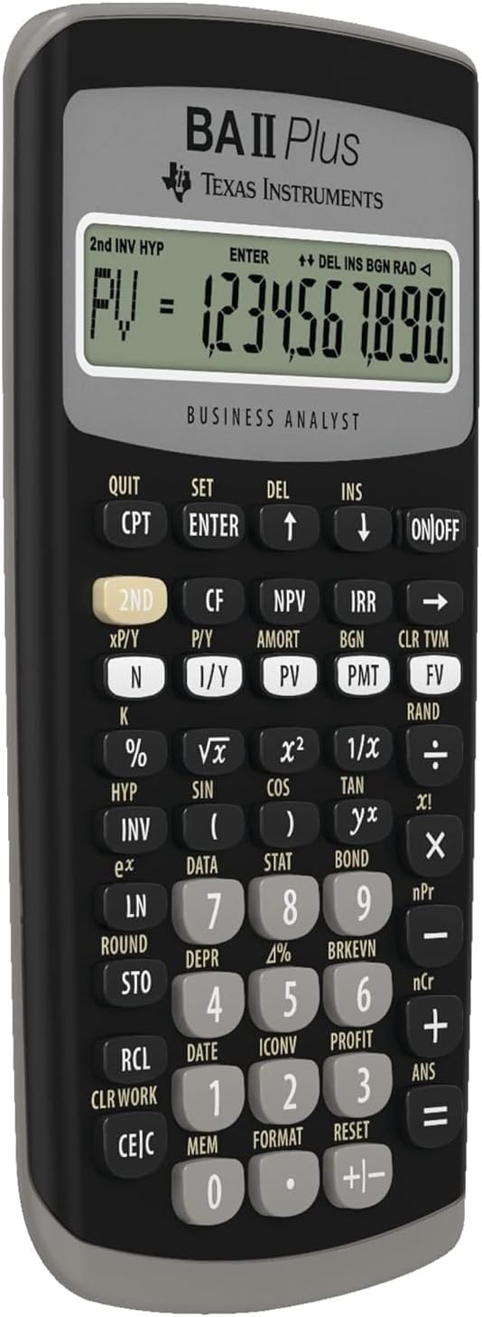 Texas Instruments BAII Plus Financial Calculator, Black