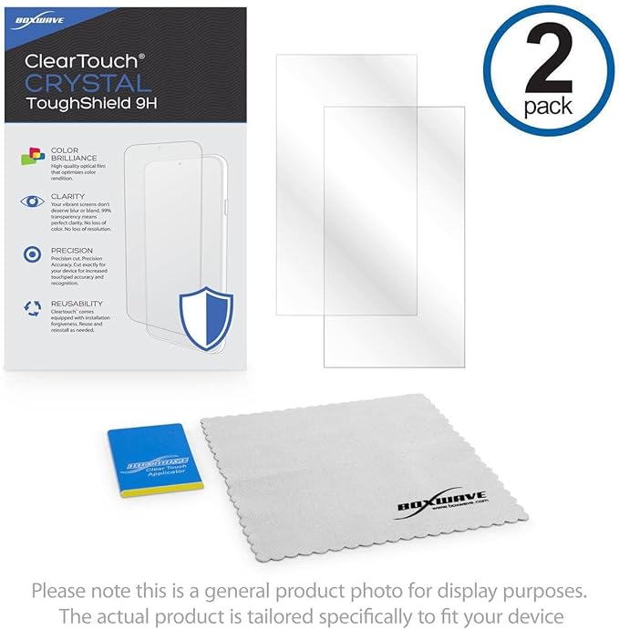 BoxWave Screen Protector Compatible with ButterflyMX Video Intercom Surface (11.6 in) - ClearTouch Crystal ToughShield 9H (2-Pack), Clear 9H Tough Flexible Film Screen Protector