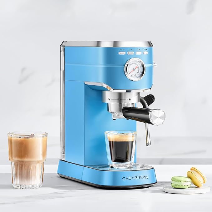 CASABREWS PFAS-Free Espresso Machine with Milk Frother Steam Wand