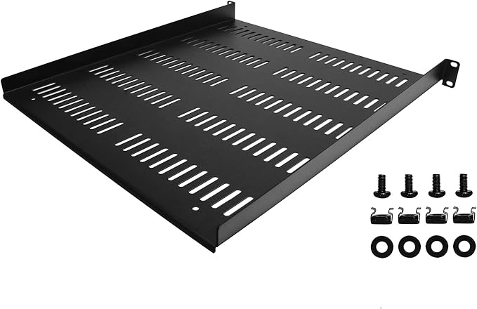 StarTech.com 1U Server Rack Shelf - Universal Vented Rack Mount Cantilever Tray for 19" Network Equipment Rack & Cabinet - Durable Design - Weight Capacity 55lb/25kg - 20" Deep (SHELF-1U-20-FIXED-V)