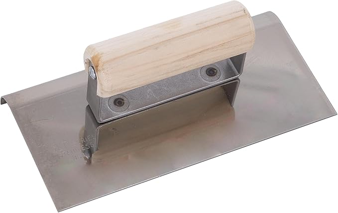 MARSHALLTOWN QLT Stainless Steel Hand Edgers, Wood Handle Material, 203mm Length, 102mm Width, 6mm Radius, 10mm Lip, Made In The USA, CE517S