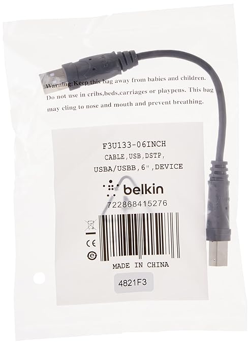Belkin F3U133-06INCH Components USB A/B Device Daisy Chain for USB Hub (6 Inches)