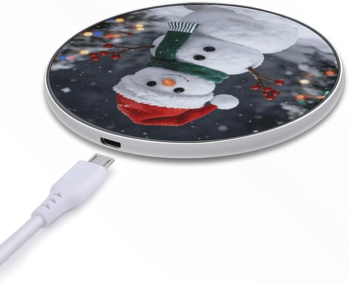 Red Santa Snowman Wireless Charger Fast Charging Pad | Anti-Slip Qi Certified Wireless Charging Pad for All Phones with Wireless Charging Function for Home Office Travel