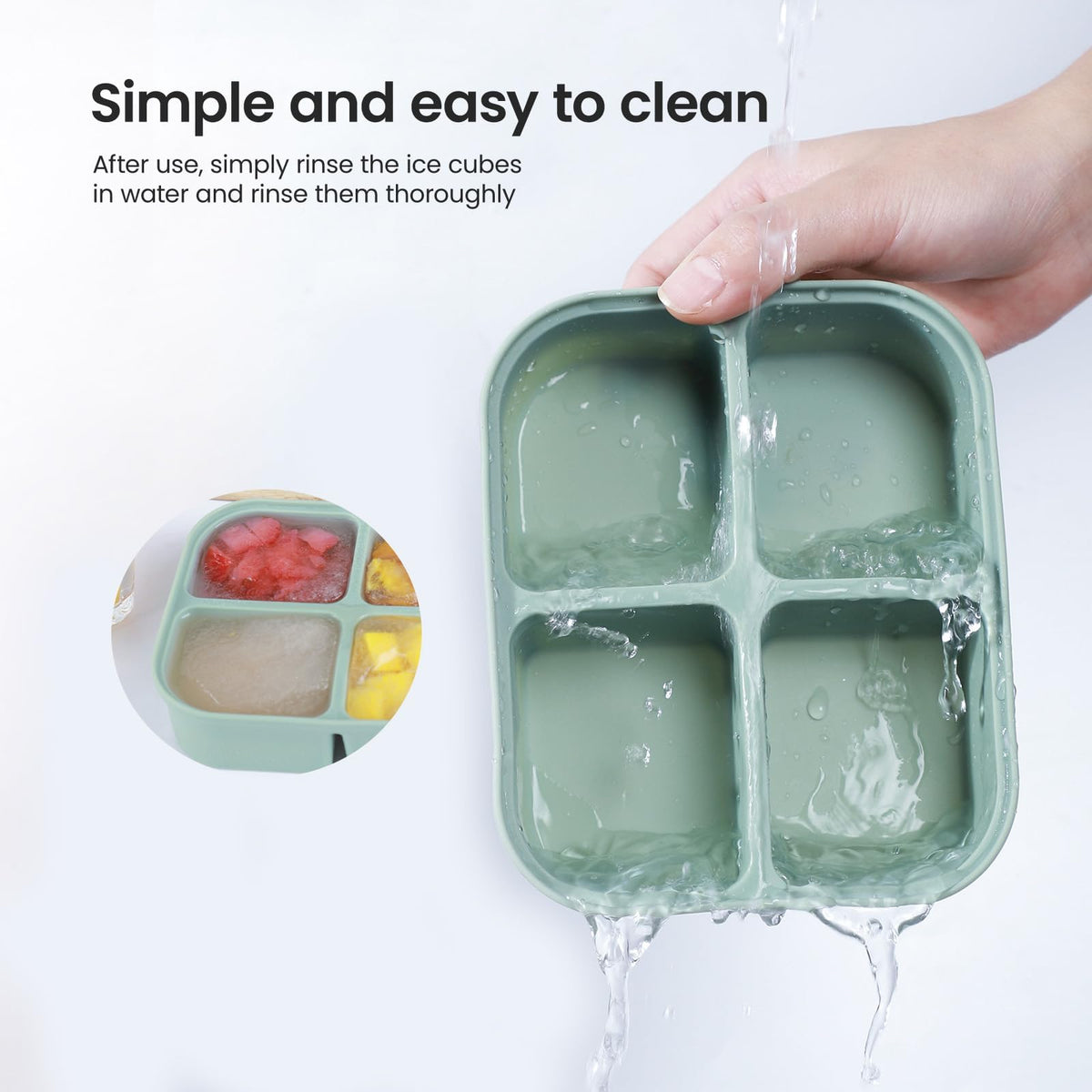 Nbyouw Ice Cube Tray 2 Pack – Stackable Large Silicone Ice Cube Freezer Molds & Easy Release Square Ice Cube Maker with Removable Lid BPA Free for Cocktail,Whiskey,Soup Baby Food