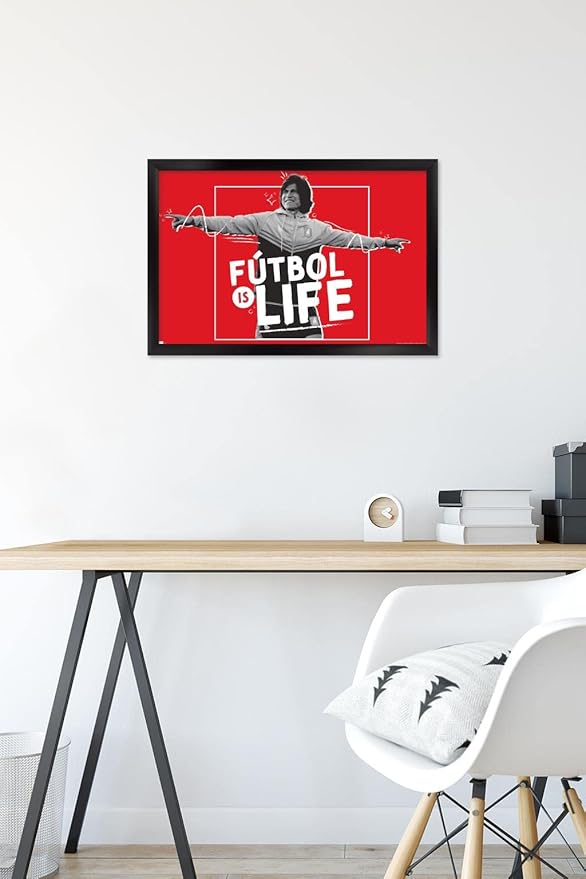 Ted Lasso - Futbol is Life Wall Poster, 22.4L" x 14.7W", Black Framed Version