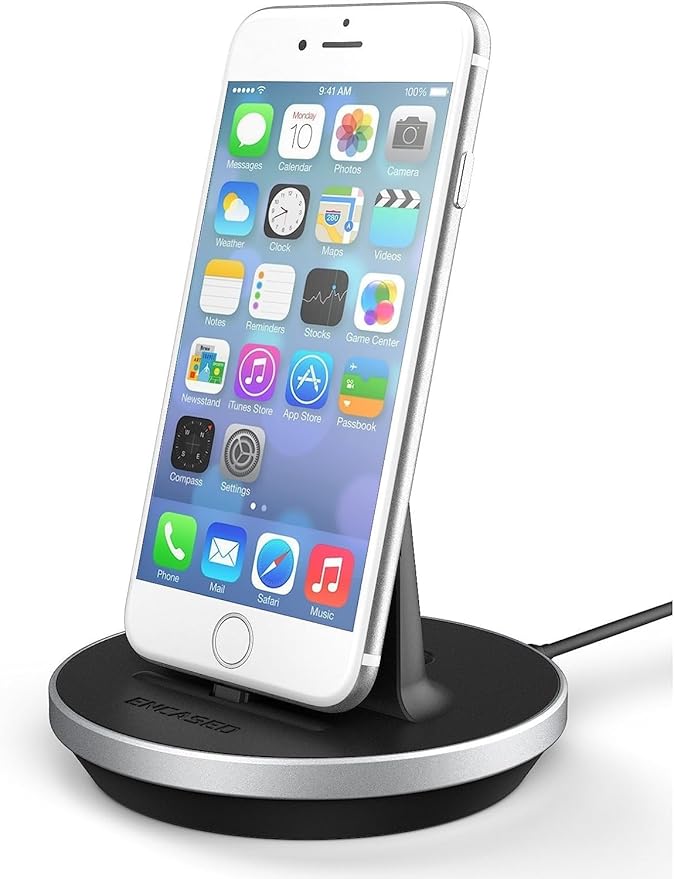 Encased iPhone Charger Dock, Fast Charge Desktop Charging Stand (case Compatible) DockMate² MFI Certified Lightning Charger (Fully Adjustable Design)