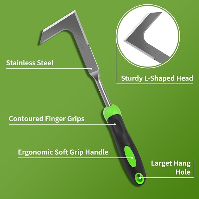 Weed Puller Tool, Manual Hand Weeder Tool, Crack Weeder Crevice Weeding Tool Stainless Steel, Paving Brick Moss Dandelion Removal, 2 Pack Weed Remover Tool for Garden Patio